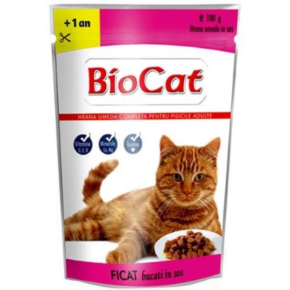 Poza cu Plic Bio cat pisica ficat 100 g