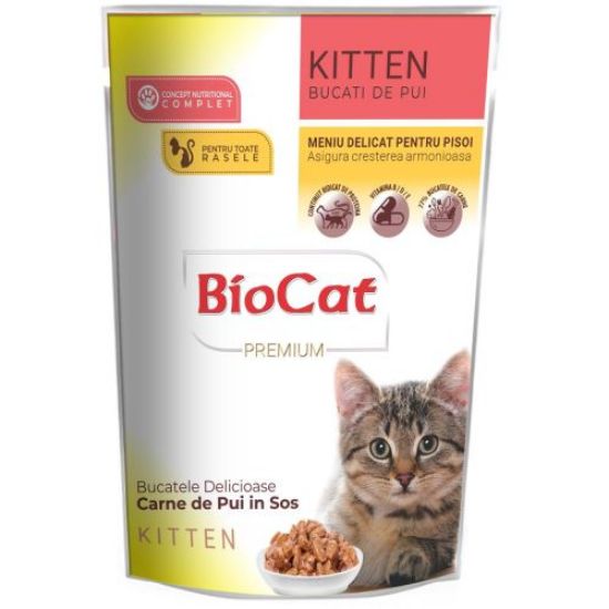 Poza cu Plic Bio cat pisica kitten 85 g 