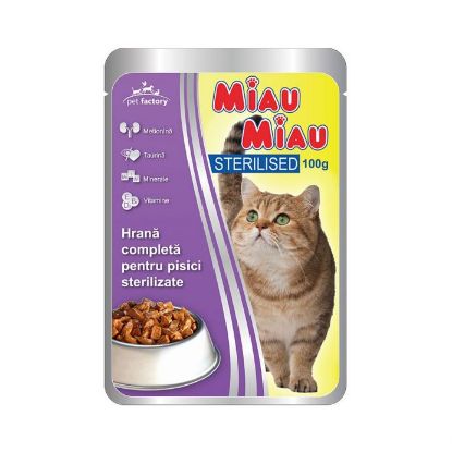 Poza cu Plic Miau Miau pentru pisici sterilizate 100 g