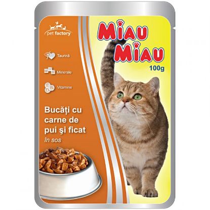 Poza cu Plic Miau Miau cu pui si ficat