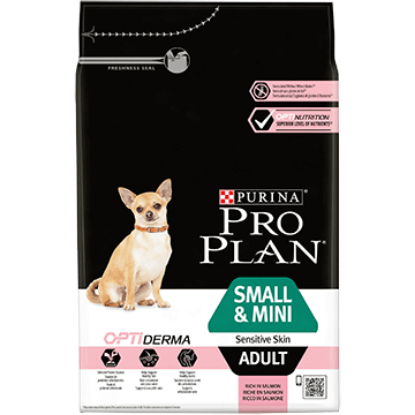 Poza cu PURINA PRO PLAN ADULT Talie Mica si Foarte Mica cu Piele Sensibila, cu OPTIDERMA si bogata in somon  7 kg