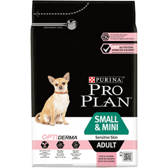 Poza cu PURINA PRO PLAN ADULT Talie Mica si Foarte Mica cu Piele Sensibila, cu OPTIDERMA si bogata in somon  7 kg