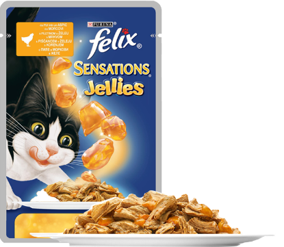 Poza cu Felix Sensations Pui în Aspic cu morcov 100g