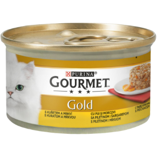 Poza cu Purina Gourmet Gold, Rețete Rafinate, Pui și Morcov, 85g