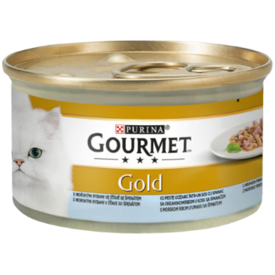 Poza cu Purina Gourmet Gold, Dublă Savoare, Pește oceanic și Spanac, 85g