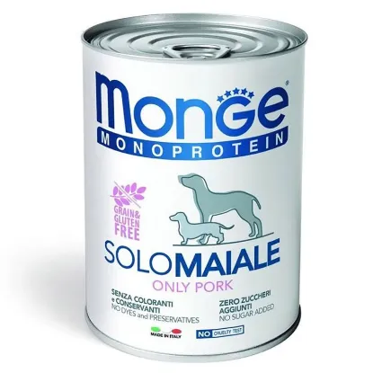 Poza cu MONGE DOG SOLO PATE (PORC) 400 g MONOPROTEIC