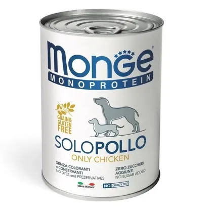 Poza cu MONGE DOG SOLO PATE (PUI)  400GR MONOPROTEIC