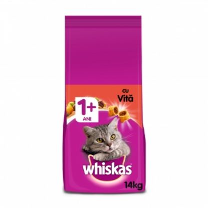 Poza cu WHISKAS Adult, Vită, hrană uscată pisici, 14kg