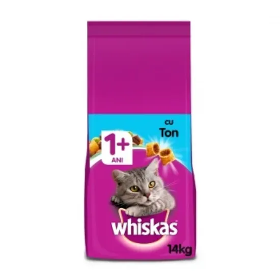 Poza cu WHISKAS Adult, Ton, hrană uscată pisici, 14kg