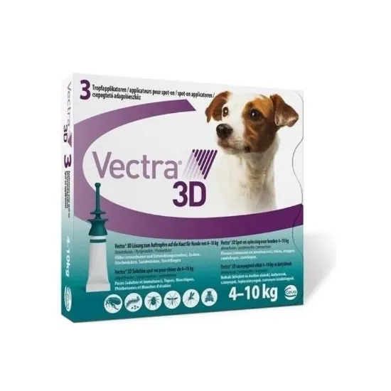 Poza cu  VECTRA 3D DOG, 4 - 10 KG , 1 pipeta la bucata