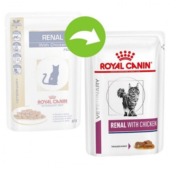 Poza cu Royal canin pisica plic Renal cu pui 85 g