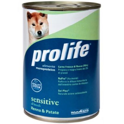 Poza cu HRANA UMEDA PENTRU CAINI PREMIUM PROLIFE DOG SENSITIVE REN & CARTOF 400GR 