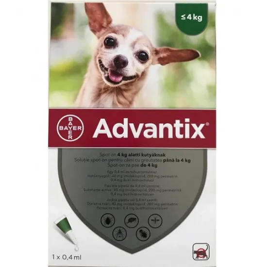 Poza cu Advantix 40 Caini < 4 kg, 1 pipeta