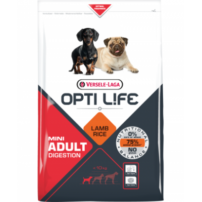 Poza cu VERSELE LAGA OPTI LIFE ADULT DIGESTION MINI CU MIEL, 7.5 KG