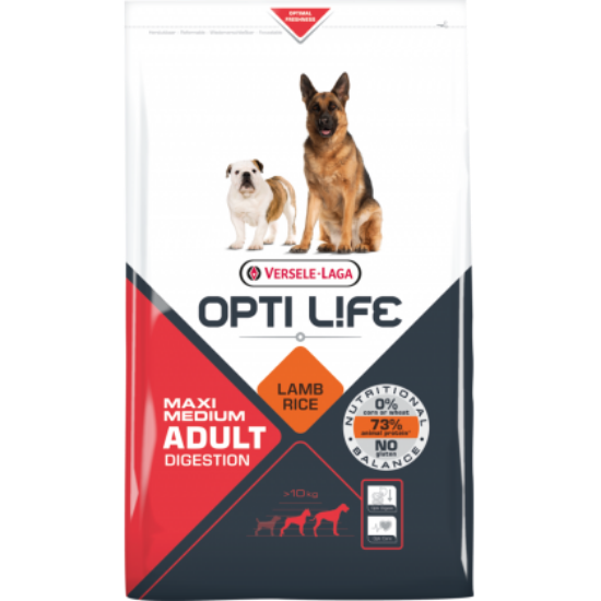 Poza cu VERSELE LAGA OPTI LIFE ADULT DIGESTION MEDIUM & MAXI CU MIEL, 12.5 KG