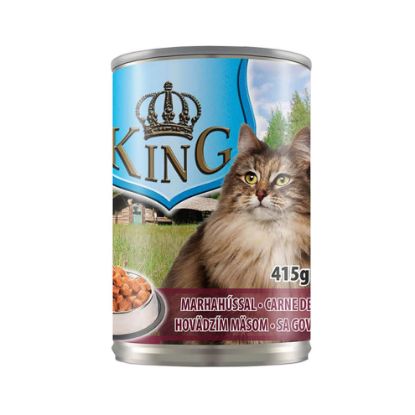 Poza cu Hrana umeda pentru pisici, King Cat, adult, carne de vita, 415g